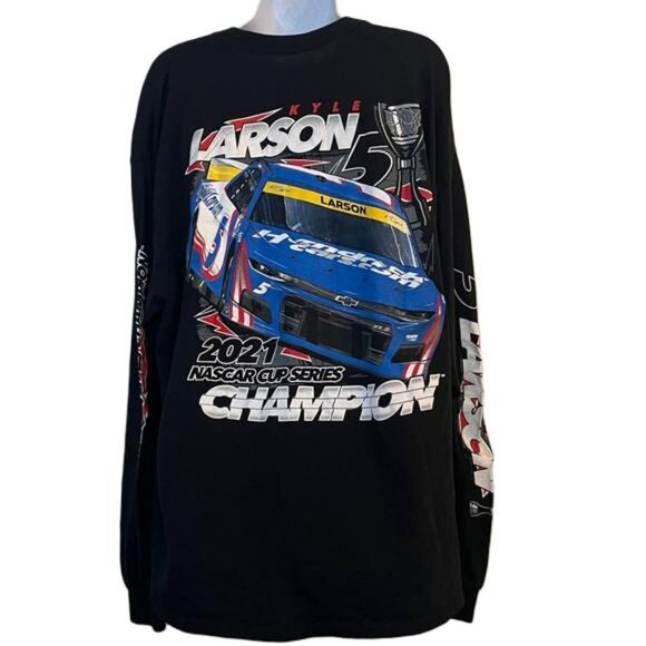 Kyle Larson 2021 NASCAR Cup Series Champion Hendrick Motorsports Long Sleeve Tee - Picture 5 of 6
